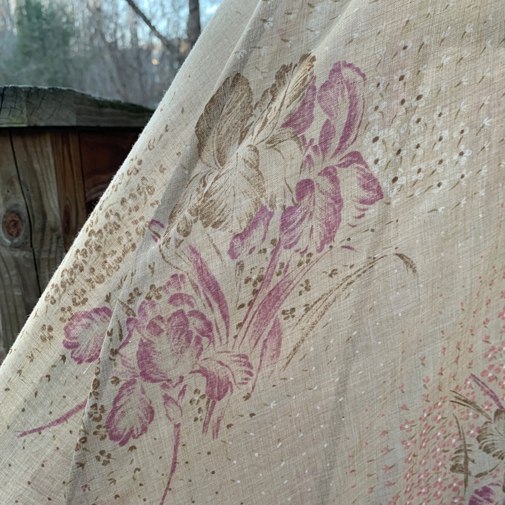 Vintage Melissa Lane Sheer Floral Modest Pleated Midi Dress 8 | Cottage Prairie - Picture 8 of 11